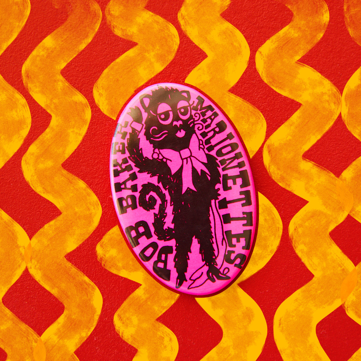 Black Cat Oval Magnet