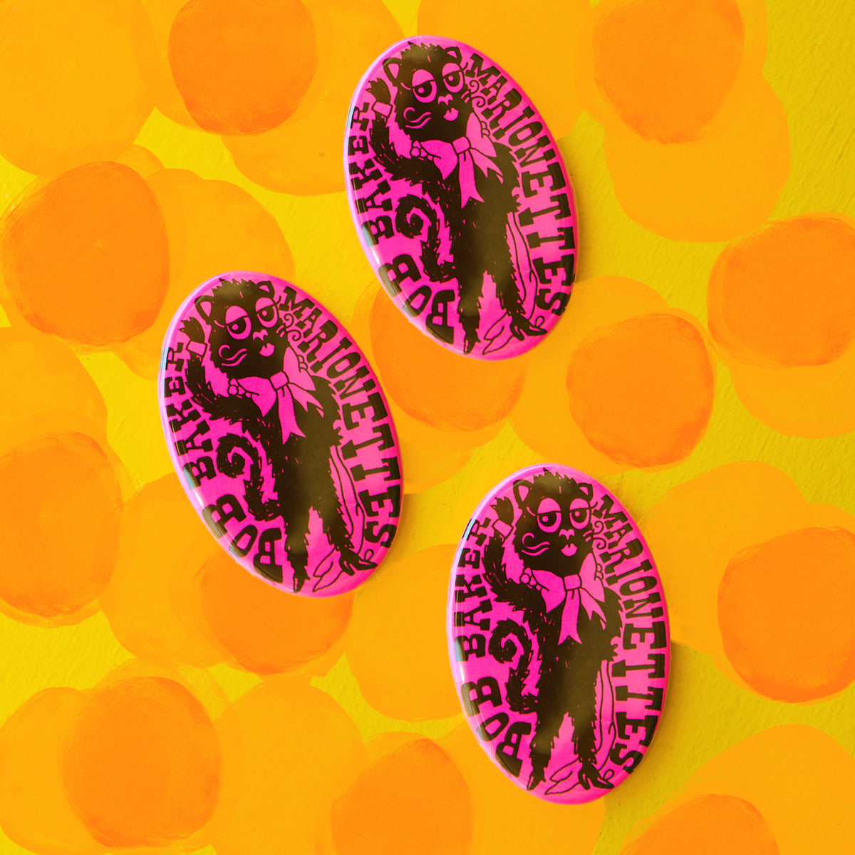 Black Cat Oval Magnet