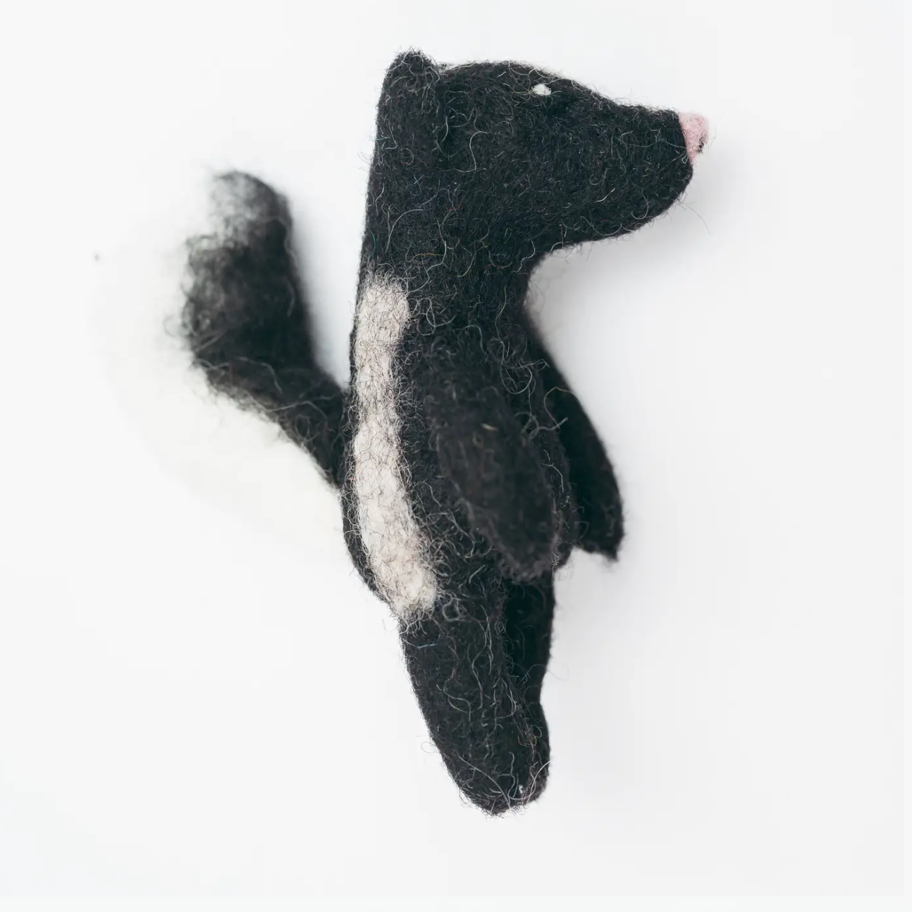 Wool Skunk Finger Puppet