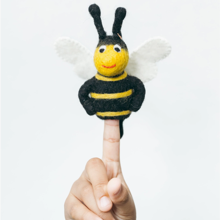 Wool Bumblebee Finger Puppet