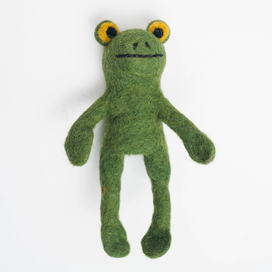Wool Frog Finger Puppet