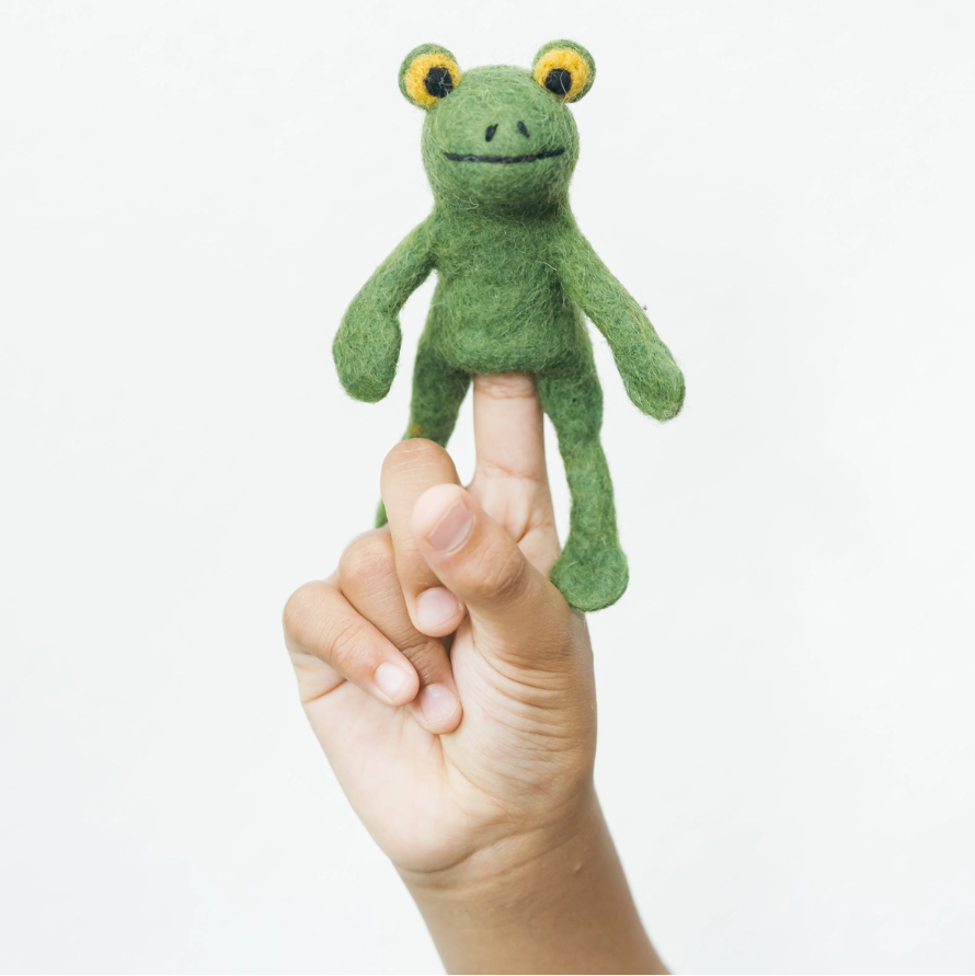 Wool Frog Finger Puppet
