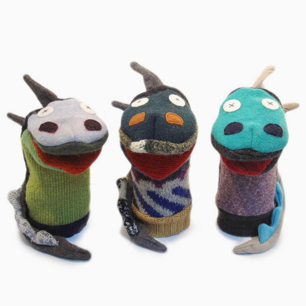 Dragon Reclaimed Wool Hand Puppet